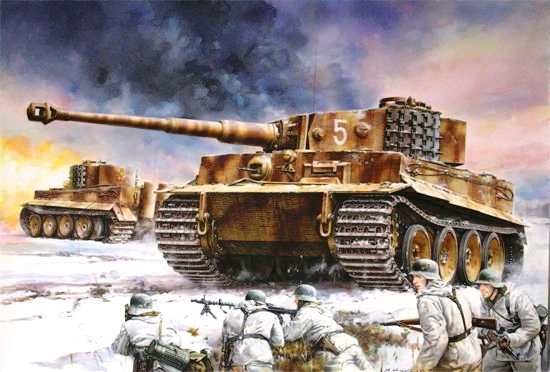 Сборная модель 6624 Dragon Танк Sd.Kfz.181 Pz.Kpfw.VI Ausf.E Tiger I средняя версия с циммеритом s.Pz.Abt.506 1944 
