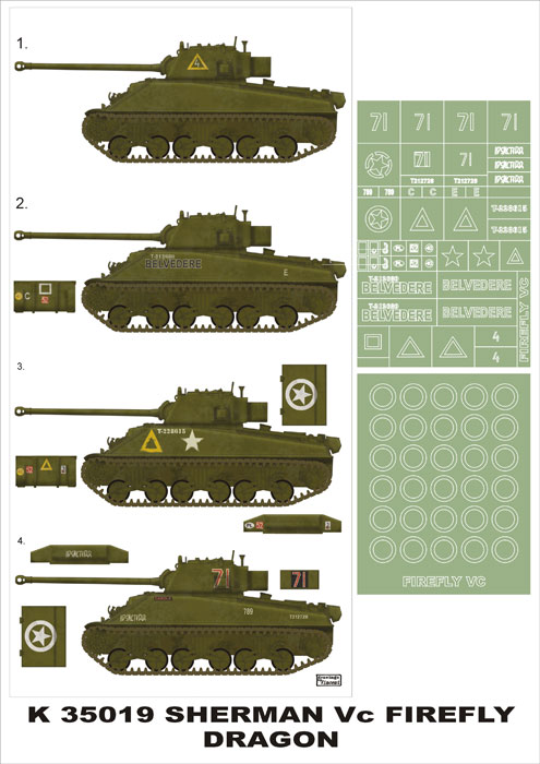 K35019 Montex Набор масок для танка Sherman VC Firefly (Dragon) Масштаб 1/35