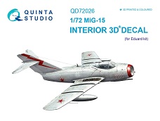 QD72026 Quinta 3D Декаль интерьера кабины МиГ-15 (для модели Eduard) 1/72