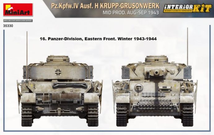 35330  MiniArt Танк Pz.Kpfw.IV Ausf. H Krupp-Grusonwerk. Mid Prod. (Aug-Sep 1943) с интерьером 1/35