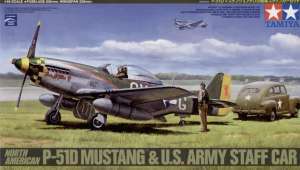 89732 Tamiya Американский истребитель P-51D Mustang и автомобиль Staff Car Масштаб 1/48