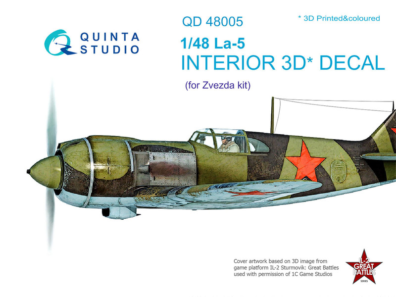 QD48005 Quinta 3D Декаль интерьера кабины Ла-5 (для модели фирмы Звезда) 1/48
