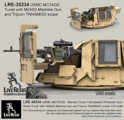 LRE35234 Live Resin  MCTAGS с пулемётом M240G и оптическим прицелом Trijicon TA648MGO