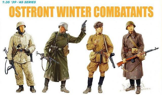 6652 Dragon Немецкие и советские солдаты в зимней форме (4 фигуры, 1942-43гг) 1/35