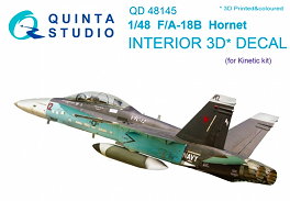 QD48145 Quinta 3D Декаль интерьера кабины F/A-18B Hornet (для модели Kinetic) 1/48