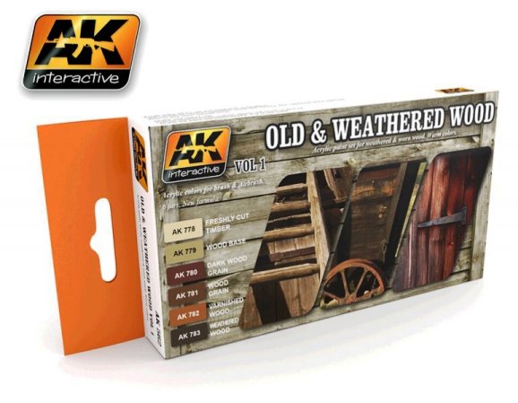 AK562 AK interactive Набор красок "Старая древесина"№1 (6 красок)