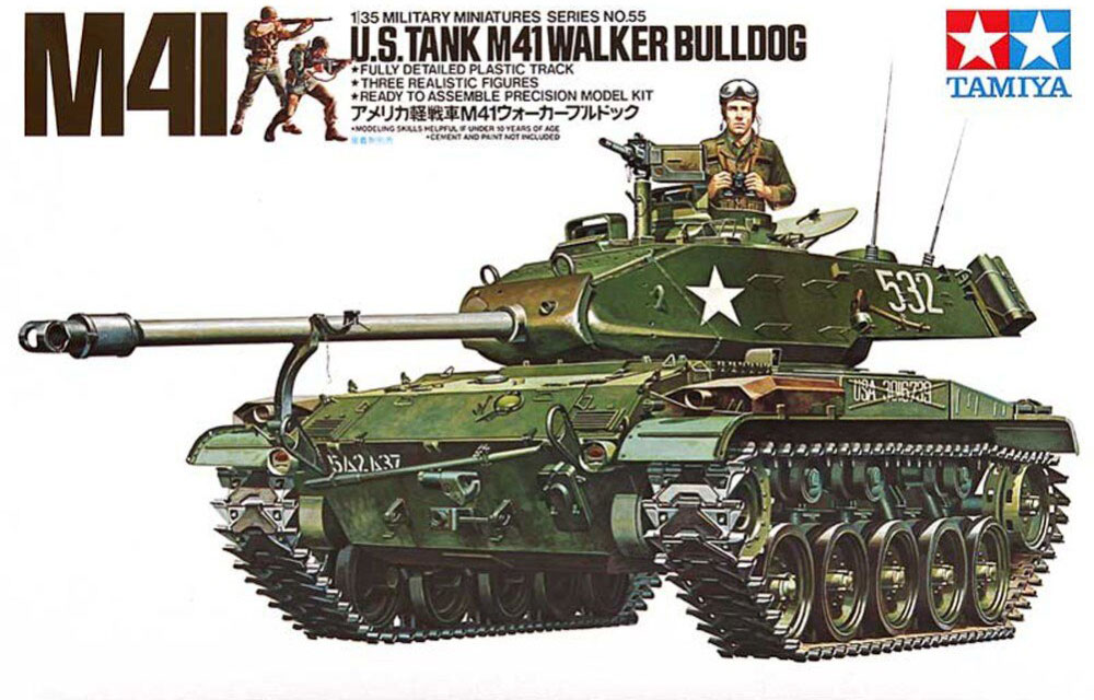 Сборная модель 35055 Tamiya Американский танк M41 Walker Bulldog (3 фигуры) 