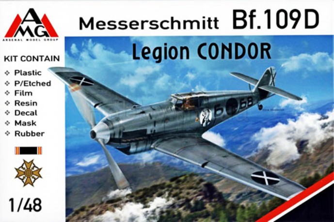 48723 AMG Самолет Messerschmitt Bf.109 D Legion CONDOR Масштаб 1/48