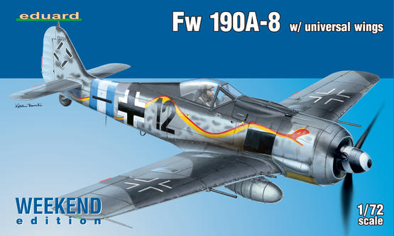 7443 Eduard Самолет Fw 190A-8 с универсальными крыльями Масштаб 1/72