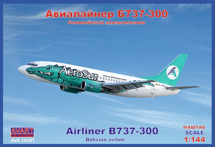 AVA14101 AVART Arhive Пассажирский самолет Боинг 737-300 авиакомпании AeroSur 1/144