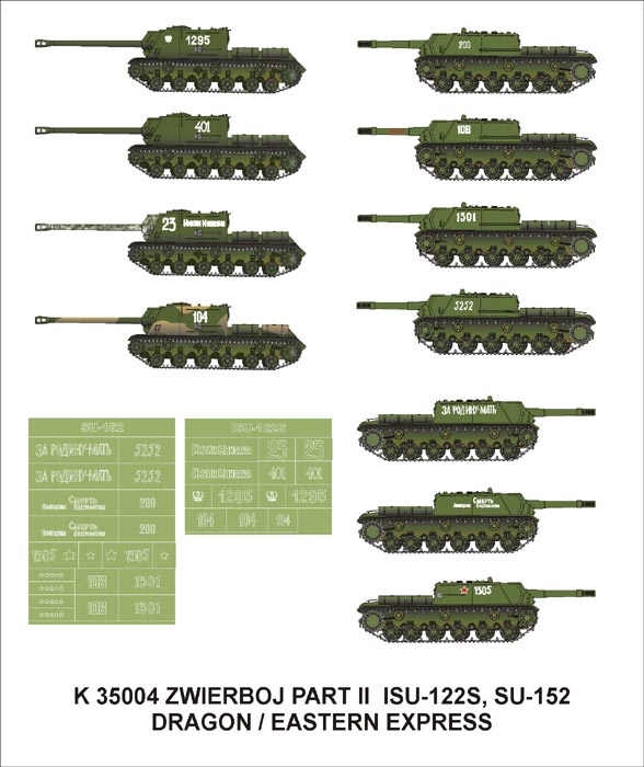 K35004 Montex Набор масок для ИСУ-152/122С (Dragon, Восточный Экспресс) Масштаб 1/35