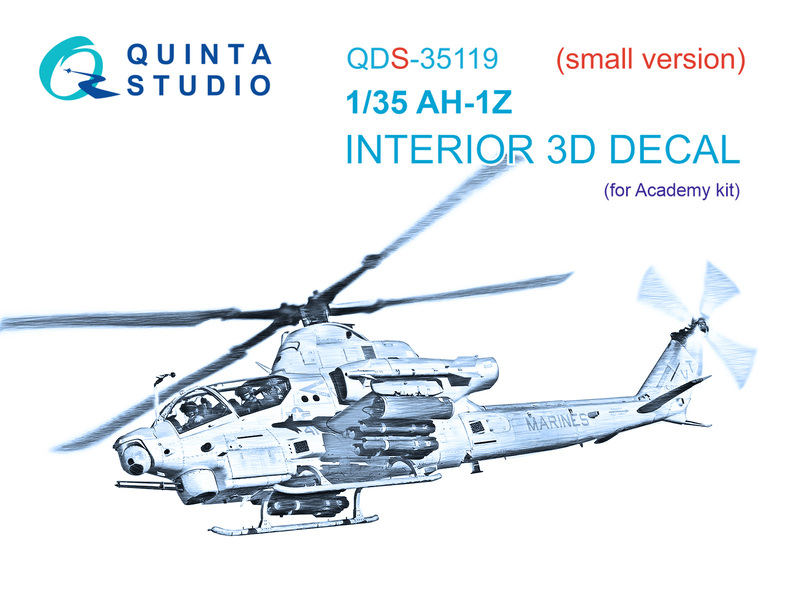 QDS-35119 Quinta 3D Декаль интерьера кабины AH-1Z (Academy, малая версия) 1/35