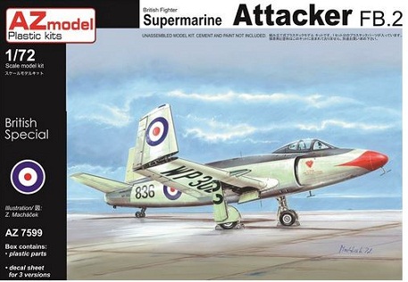 7599 AZmodel Британский истребитель Supermarine Attacker FB.2 1/72