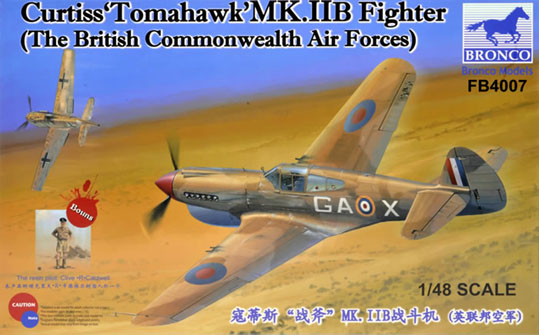 Сборная модель 4007 Bronco Models Самолет Curtiss "Tomahawk" MK.II B 