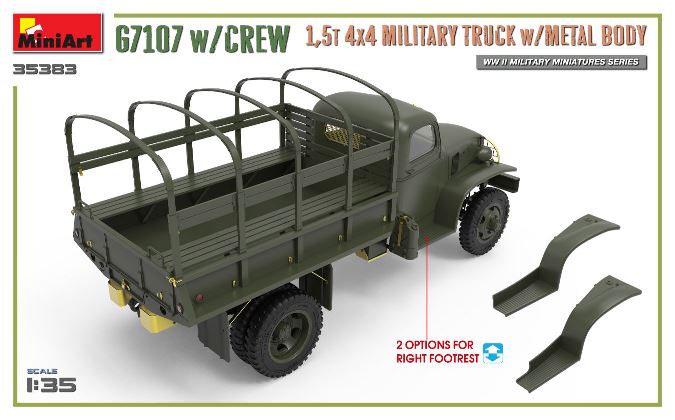35383 MiniArt Армейский грузовик G7107 4X4 1,5 т (металлический кузов) с военнослужащими 1/35