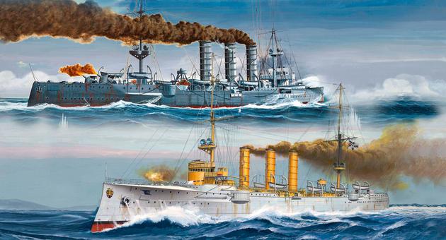 05500 Revell Германские крейсеры 1й Мировой войны Dresden и Emden Масштаб 1/350