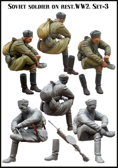 EM35073 Evolution Miniatures Советский солдат на отдыхе №3 Масштаб 1/35