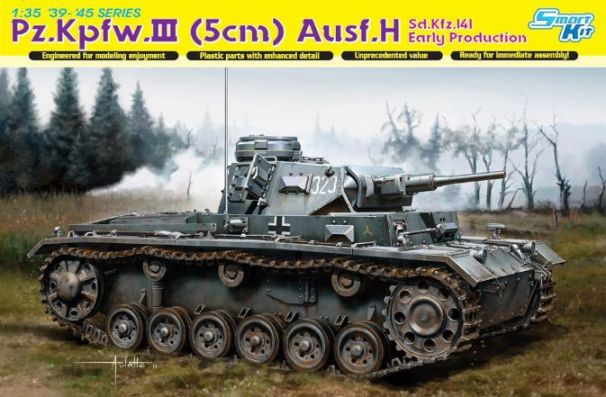 Сборная модель 6641 Dragon Танк Pz.Kpfw.III (5cm) Ausf.H (ранняя модификация) 