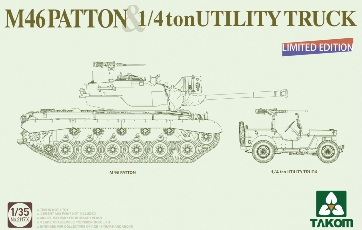 2117X Takom Американский танк M46 Patton и 1/4ton Utility Track 1/35