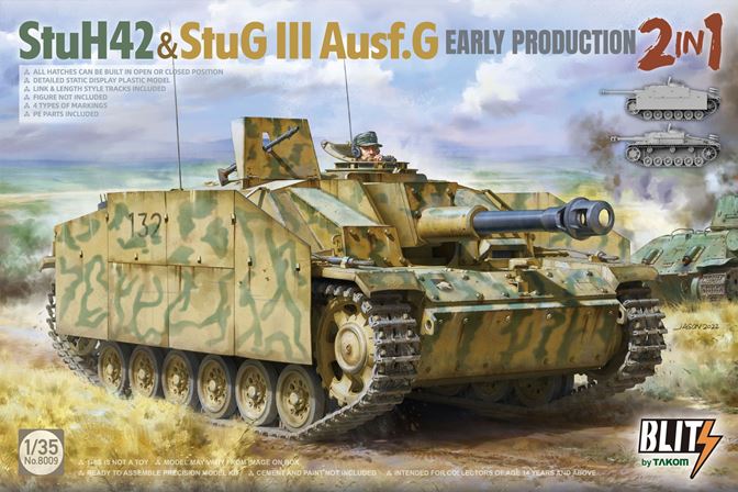 8009 Takom САУ StuH42 & StuG III Ausf.G ранняя версия купить в Platcdarm