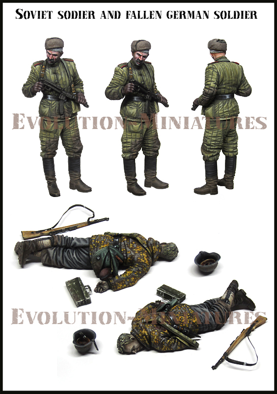 EM35244 Evolution Miniatures Советский солдат и убитый немец 1/35