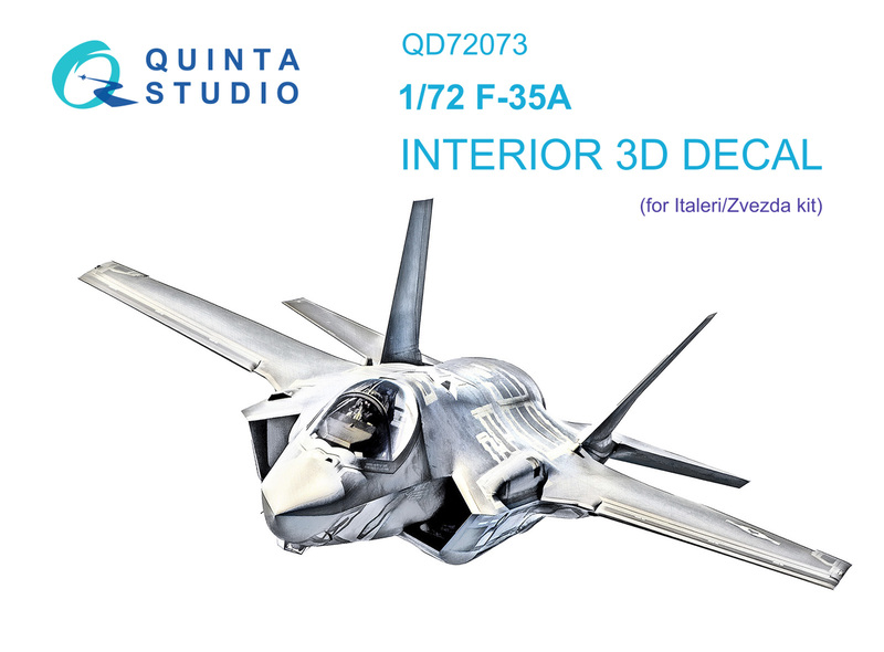 QD72073 Quinta 3D Декаль интерьера кабины F-35A (Italeri/Звезда) 1/72