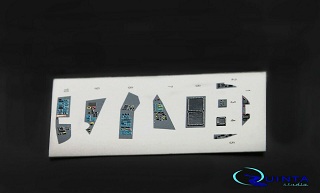 QD72004g Quinta 3D Декаль интерьера кабины Су-57 серые панели (для модели фирмы Звезда) 1/72