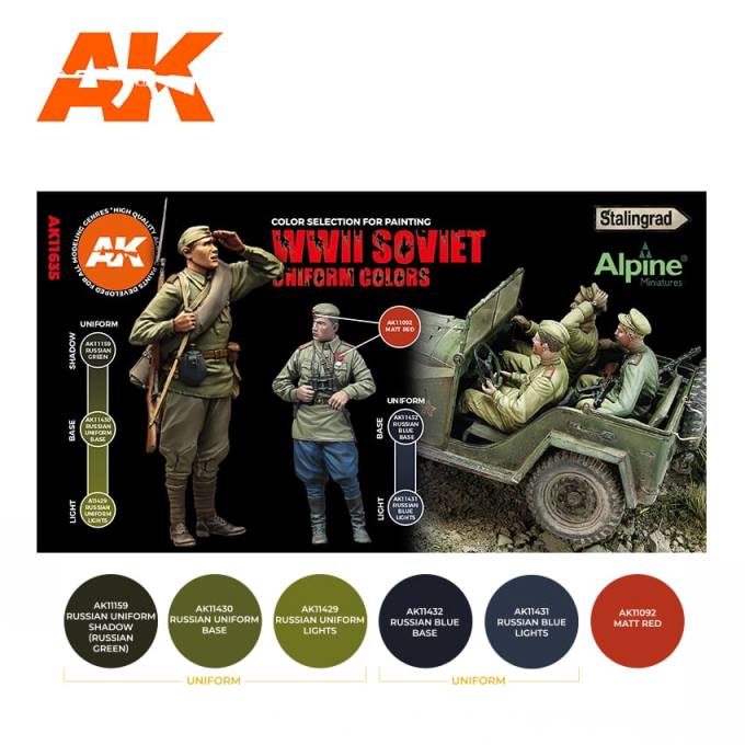 AK11635 AK Interactive Набор красок 3G "Униформа РККА WWII, 6шт