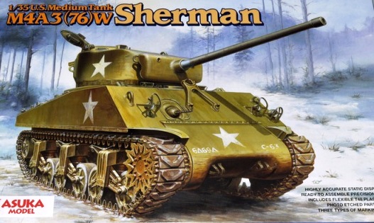 Сборная модель 35-019 Asuka Model Танк US M4A3(76)W Sherman 