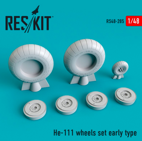 RS48-0285 RESKIT He-111 wheels set early type  (for ICM, Trumpeter) 1/48