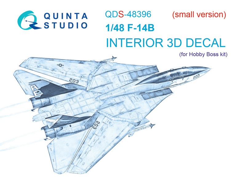 QDS-48396 Quinta 3D Декаль интерьера кабины F-14B (Hobby Boss, Малая версия) 1/48