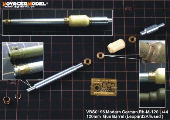VBS0196 VoyagerModel Modern German Rh-M-120 L/44 120mm Gun Barrel (Leopard2A4used)  1/35