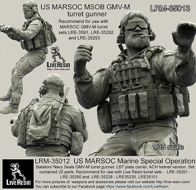 LRM35013 Live Resin Стрелок пулеметчик Корпуса Морской Пехоты США MARSOC 1/35