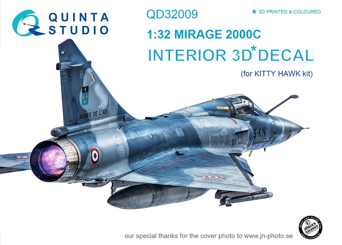 QD32009 Quinta 3D Декаль интерьера кабины Mirage 2000C (для модели Kitty Hawk) 1/32