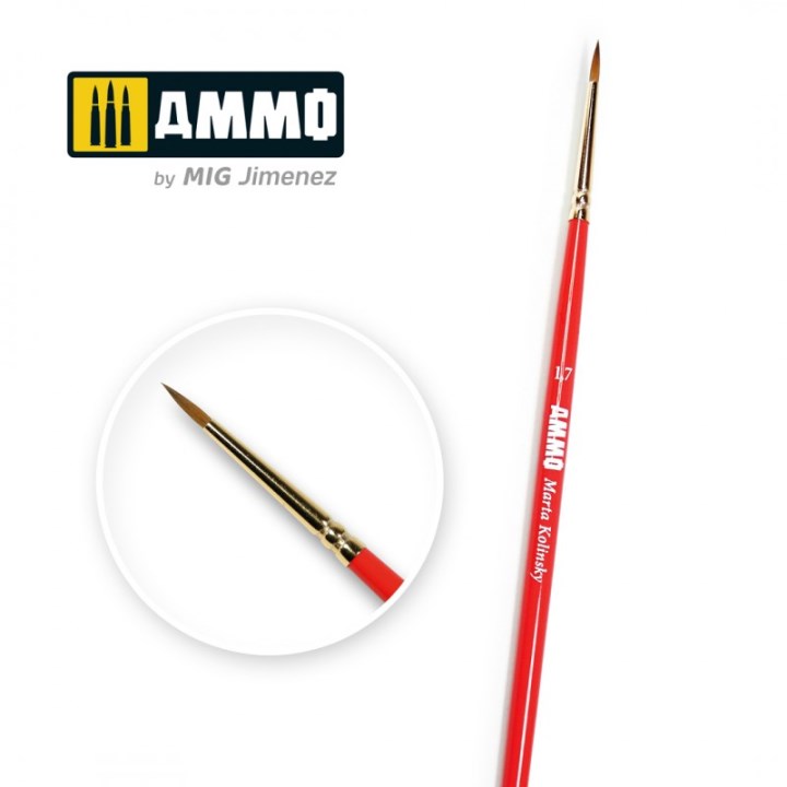 AMIG8713 AMMO MIG Кисть 1,7 AMMO Marta Kolinsky Premium Brush