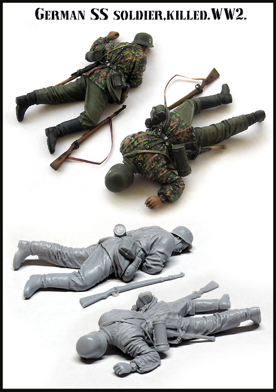 EM35173 Evolution Miniatures Германский мертвый солдат, войска СС 1/35