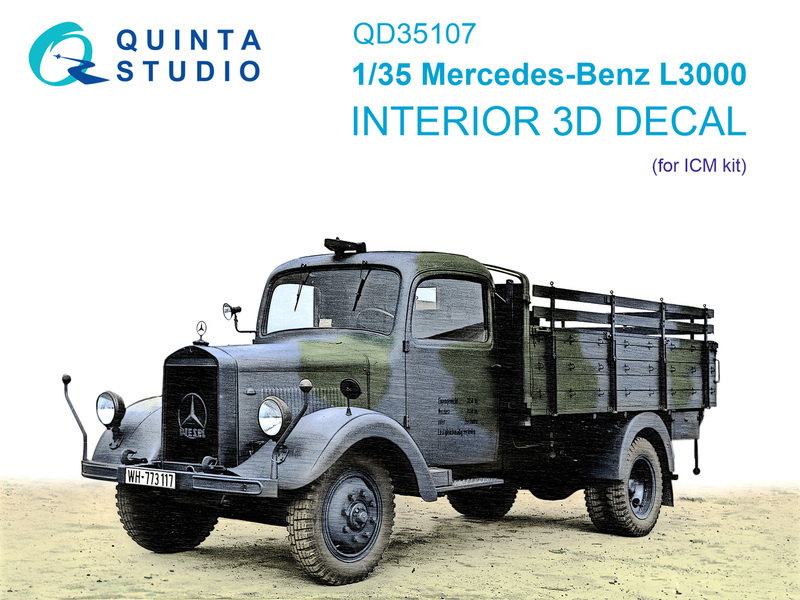 QD35107 Quinta 3D Декаль интерьера кабины Mersedes-Benz L3000 (ICM) 1/35