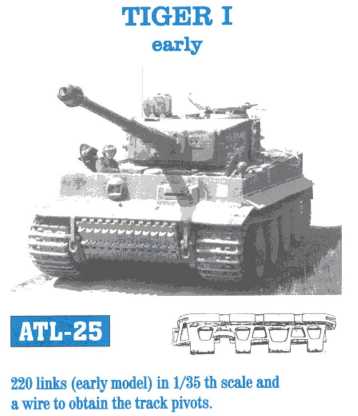 ATL-25 FRIULMODEL Металлические траки к танку Tiger I (ранняя модификация) Масштаб 1/35