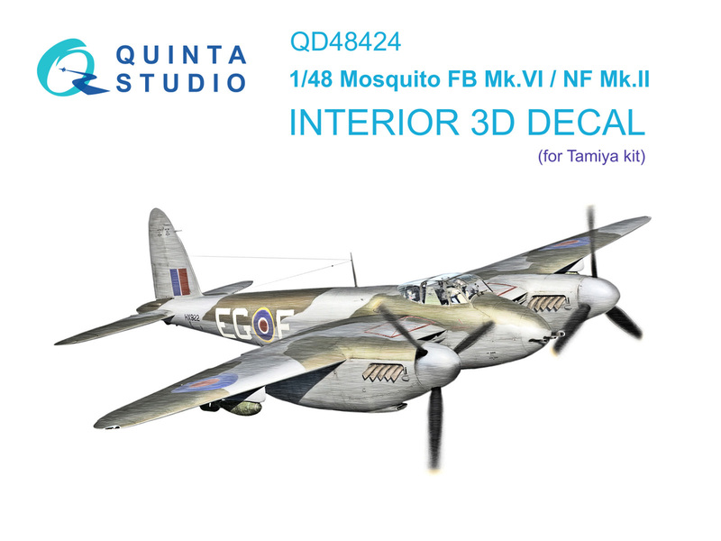 QD48424 Quinta 3D Декаль интерьера кабины Mosquito FB Mk.VI/NF Mk.II (Tamiya) 1/48