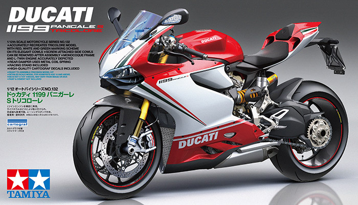 14132 Tamiya Мотоцикл Ducati 1199 Panigale S Tricolore 1/12