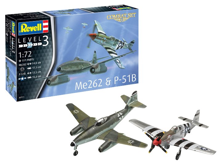03711 Revell Набор из 2х самолетов:Me.262 и P-51B 1/72