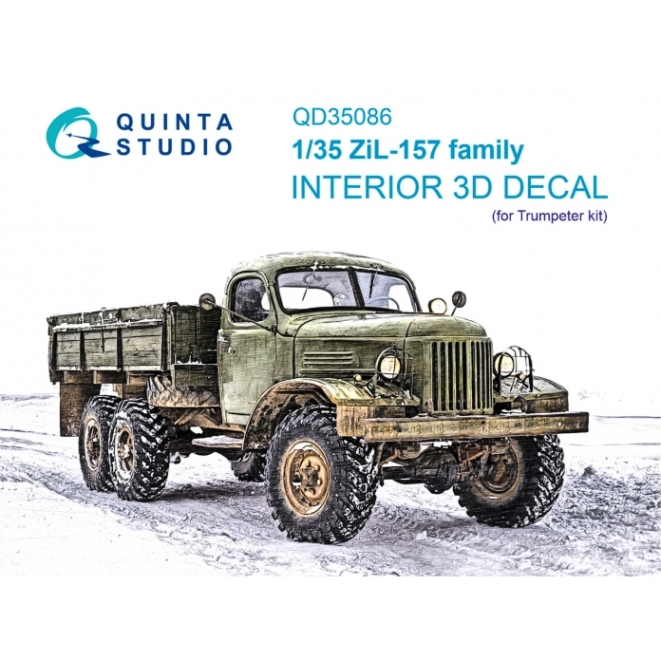 QD35086 Quinta 3D Декаль интерьера кабины ЗиЛ-157 (Trumpeter) 1/35