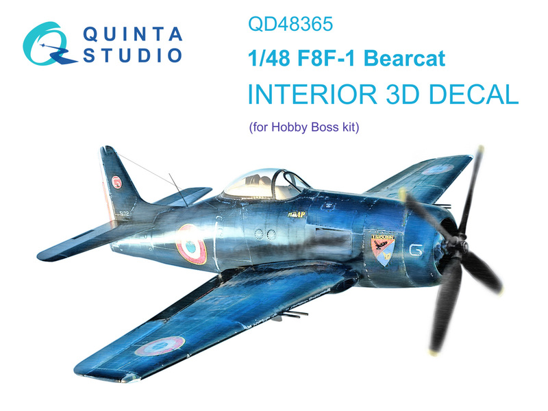 QD48365 Quinta 3D декаль интерьера для F8F-1 Bearcat (Hobby Boss) 1/48