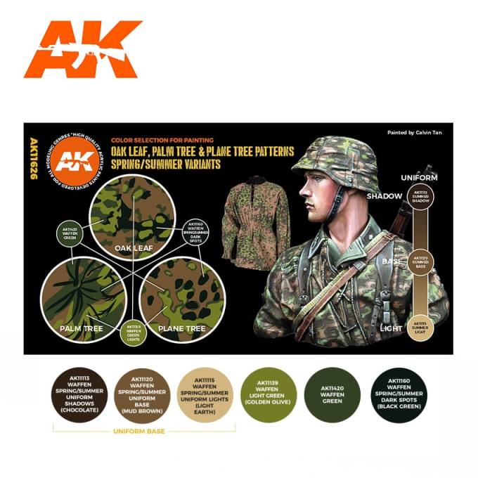 AK11626 AK Interactive Набор красок 3G "Летний камуфляж СС WWII", 6шт