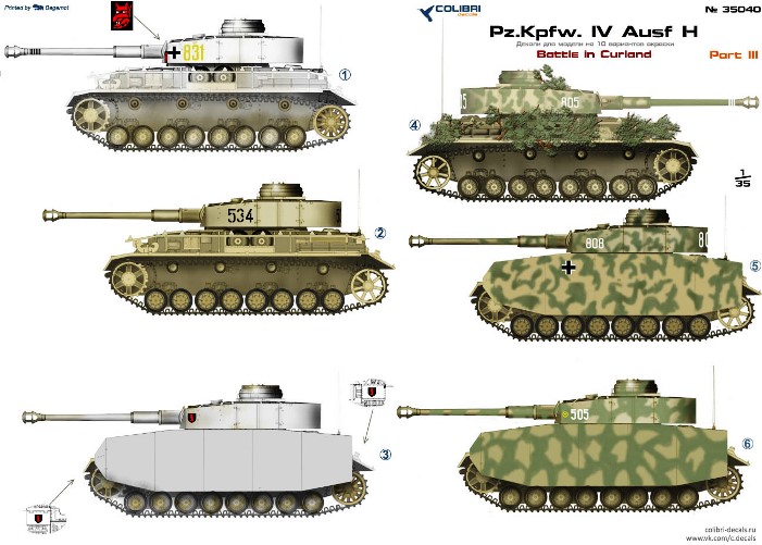 35040 Colibri Decals Декали для Pz.Kpfw. IV Ausf. Н Part 3 1/35