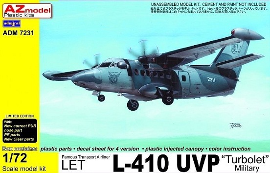 7231 AZmodel L-410 UVP "Turbolet" Military 1/72