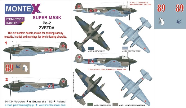 K48317 Montex  Super Mask Pe-2 (Zvezda) 1/48