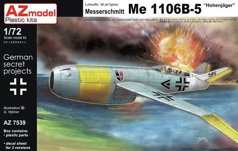 7539 AZmodel Немецкий реактивный истребитель Me 1106B-5 1/72