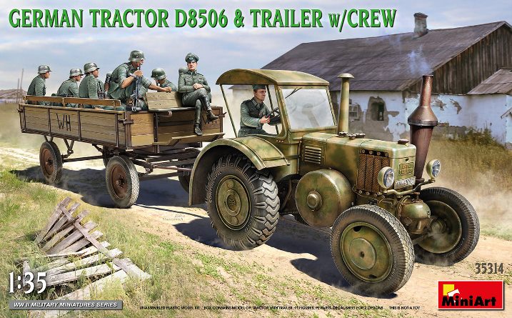 35314 MiniArt Германский трактор D8506 с прицепом, перевозящий пехотинцев 1/35