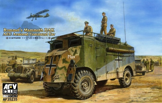 Сборная модель 35235 AFV Club Командирский бронеавтомобиль Роммеля Mammoth DAK AEC (с интерьером) 